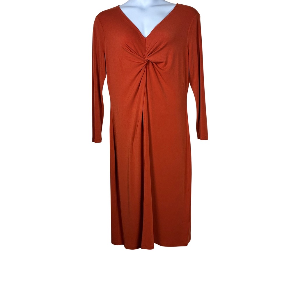 Charlie‎ Paige Dress L sienna NEW Stretch Long Sleeve career minimalist chic